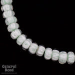 12mm Sea Green/White Lampwork Rondelle #LDP004-General Bead