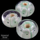 12mm Sea Green/White Lampwork Rondelle #LDP004-General Bead