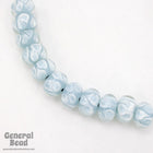 14mm Gray/White Blue Lampwork Teardrop Rondelle (2 Pcs) #4810-General Bead