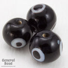12mm Black and White Dot Bead (4 Pcs) #4814-General Bead