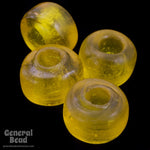 9mm Matte Transparent Yellow Glass Crow Bead (50 Pcs) #4819-General Bead