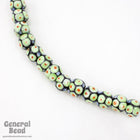 12mm Amethyst with Green and Red Circles Lampwork Bead (4 Pcs) #4826-General Bead