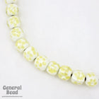 12mm White with Yellow Flowers Lampwork Bead (4 Pcs) #4827-General Bead
