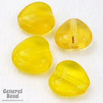 12mm Transparent Yellow Heart (6 Pcs) #4832-General Bead