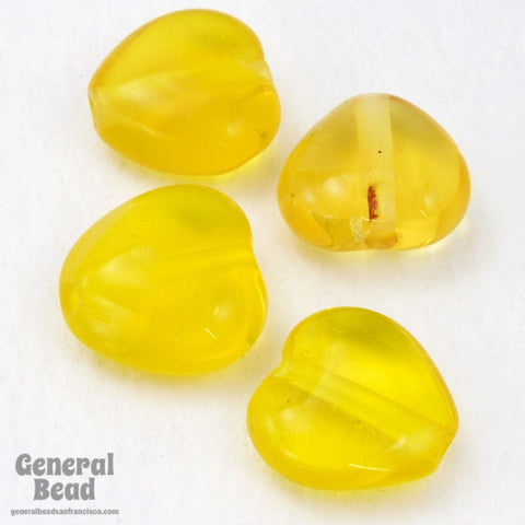 12mm Transparent Yellow Heart (6 Pcs) #4832-General Bead