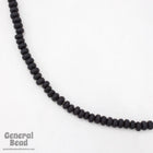 6mm Opaque Black Rondelle (100 Pcs) #4833-General Bead