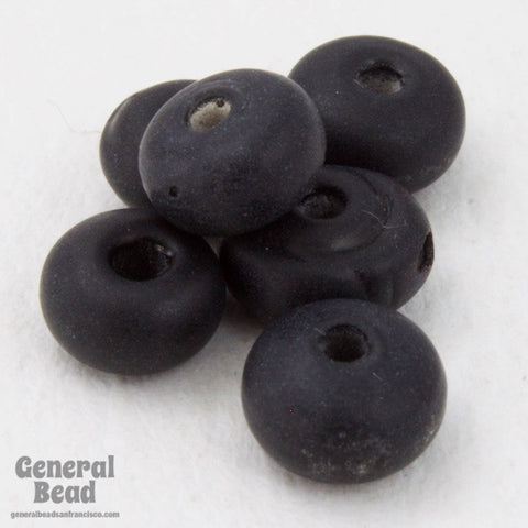 6mm Opaque Black Rondelle (100 Pcs) #4833-General Bead