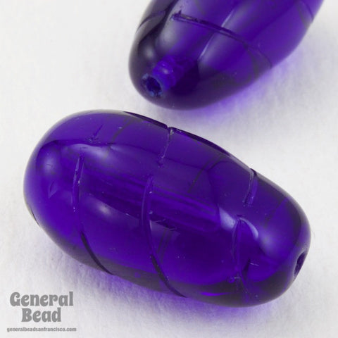 20mm Cobalt Twist Oval Bead (12 Pcs) #4834-General Bead