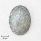 13mm x 18mm Frosted Silver/Grey Oval Cabochon (6 Pcs) #4845-General Bead