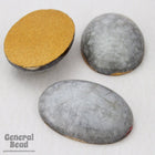 13mm x 18mm Frosted Silver/Grey Oval Cabochon (6 Pcs) #4845-General Bead