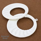 50mm White Ridged Hoop (2 Pcs) #4887-General Bead