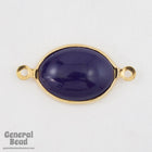 18mm Navy and Gold Oval Connector-General Bead