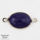 18mm Navy and Silver Oval Connector-General Bead