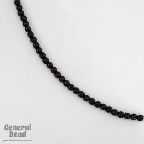 4mm Black Lucite Bead (50 Pcs) #4900-General Bead