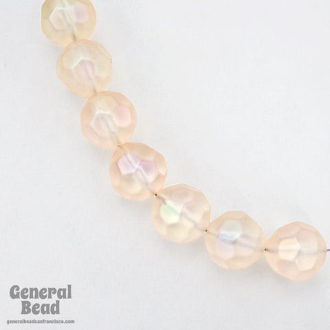 15mm Matte Pale Pink AB Faceted Round Bead-General Bead