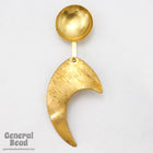 52mm Brass Left Facing Comma Stamping with 23mm Dome (2 Pcs) #4910-General Bead