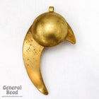 52mm Brass Left Facing Comma Stamping with 23mm Dome (2 Pcs) #4910-General Bead