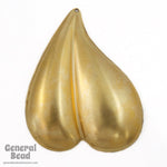 50mm Brass Clockwise Cleft Heart Leaf (2 Pcs) #4914-General Bead