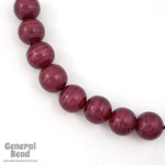 15mm Dark Rose Painted Wood Round Bead-General Bead