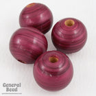 15mm Dark Rose Painted Wood Round Bead-General Bead
