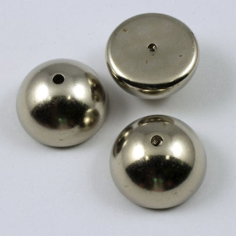 20mm Metallic Silver Half Dome (2 Pcs) #491-General Bead