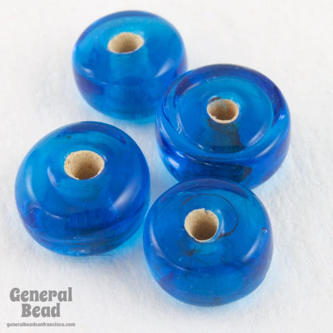 6mm Transparent Capri Blue Rondelle (100 Pcs) #4928-General Bead