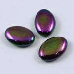 20mm Purple Iris Oval Glass (2 Pcs) #492-General Bead
