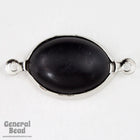 18mm Black and Silver Oval Connector-General Bead