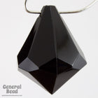 25mm Black Faceted Teardrop (6 Pcs) #4968-General Bead