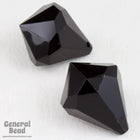 25mm Black Faceted Teardrop (6 Pcs) #4968-General Bead