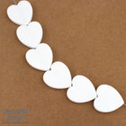 22mm White Lucite Heart Bead (6 Pcs) #4970-General Bead