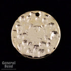 18mm Gold Dimpled Disc Drop-General Bead