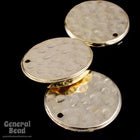 18mm Gold Dimpled Disc Drop-General Bead