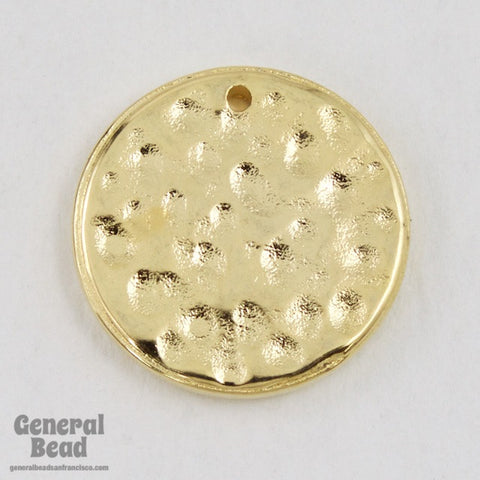 18mm Gold Dimpled Disc Drop-General Bead
