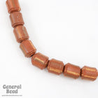 16mm Terra Cotta/Cream Stripe Clay Barrel-General Bead