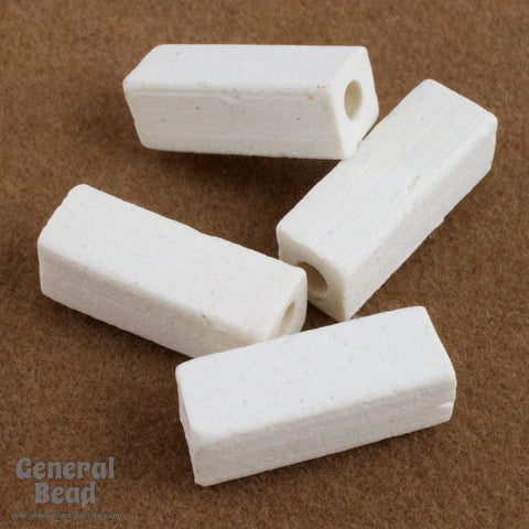 15mm Cream Clay Square Tube Bead-General Bead