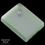 10mm x 15mm Mint Frosted Rectangle with Rhinestone (4 Pcs) #4986-General Bead