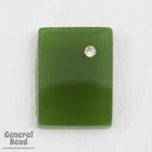 10mm x 15mm Moss Green Rectangle with Rhinestone (4 Pcs) #4987-General Bead