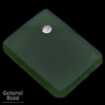 10mm x 15mm Moss Green Rectangle with Rhinestone (4 Pcs) #4987-General Bead
