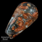 20mm Crystal/Copper Lampwork Teardrop (12 Pcs) #4989-General Bead