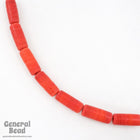 10mm x 22mm Opaque Red Cylinder Bead (10 Pcs) #4993-General Bead