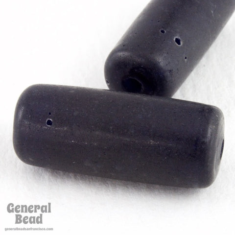10mm x 22mm Opaque Black Cylinder Bead (10 Pcs) #4996-General Bead