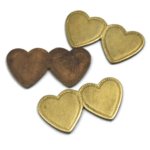 25mm Raw Brass Double Heart (2 Pcs) #49-General Bead