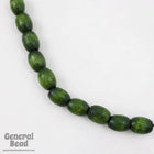 10mm x 13mm Green Oval Wood Bead-General Bead