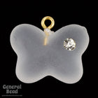 20mm Frosted Crystal Butterfly with Rhinestone-General Bead