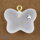 20mm Frosted Crystal Butterfly with Rhinestone-General Bead
