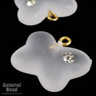 20mm Frosted Crystal Butterfly with Rhinestone-General Bead