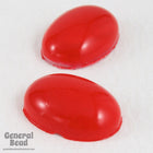 10mm x 14mm Cherry Red Oval Cabochon-General Bead