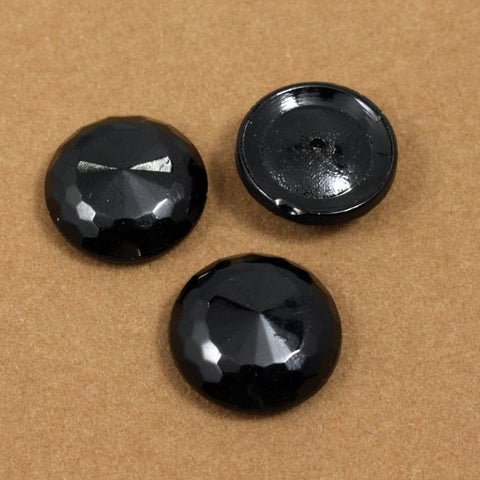 18mm Black Faceted #502-General Bead