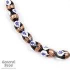 13mm x 18mm Black/Bronze Oval Flower Bead (4 Pcs) #5042-General Bead